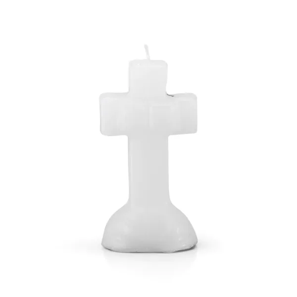 4 inches Crucifix Cross Altar Candle - White