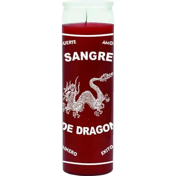 7 Day Glass Candle Dragons Blood - Red