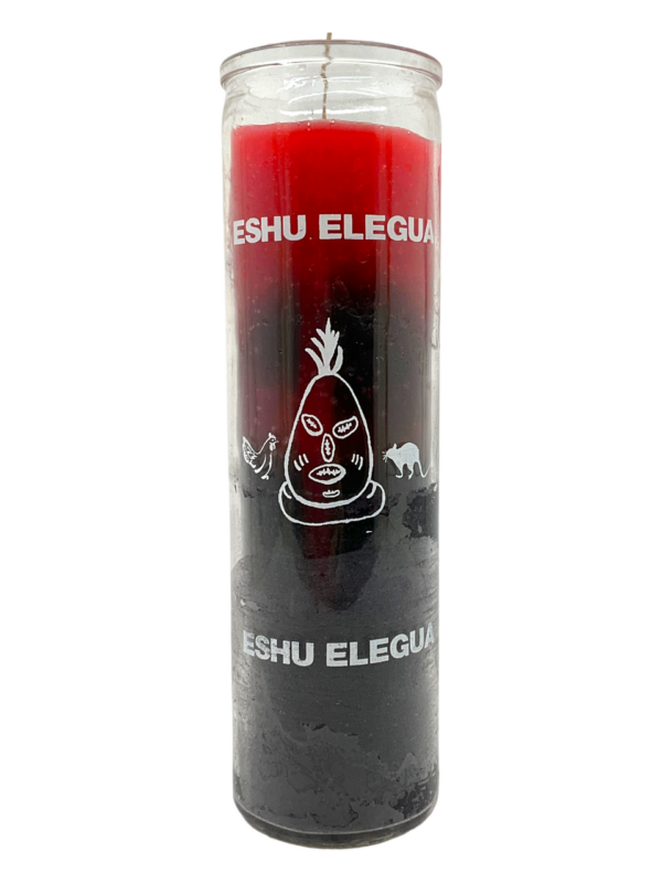 Orisha Eleggua Guardian Candle Black and Red