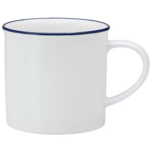 White / Blue Porcelain Coffee Mug - Each